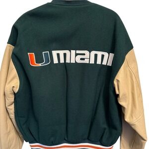 University of Miami Vintage Nike Leather Varsity Jacket Size S